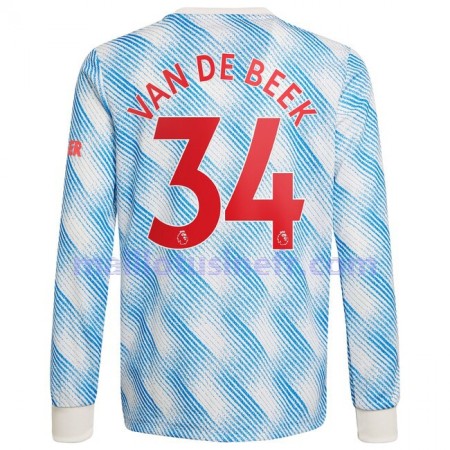 Maillot de Foot Manchester United Donny Van De Beek 34 Extérieur 2021-22 Manches Longues